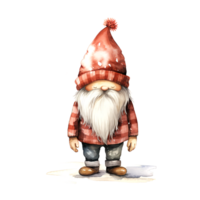 ai genererad vattenfärg jul tomte. ClipArt. ai genererad. png