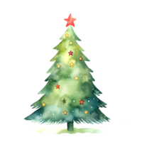 ai generato acquerello Natale alberi. clipart. ai generato. png