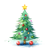 AI generated Watercolor Christmas Trees. Clipart. AI generated. png