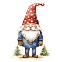 ai generado acuarela Navidad gnomo. clipart. ai generado. png