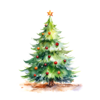 AI generated Watercolor Christmas Trees. Clipart. AI generated. png