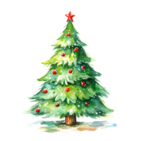 ai generato acquerello Natale alberi. clipart. ai generato. png