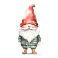 ai genererad vattenfärg jul tomte. ClipArt. ai genererad. png