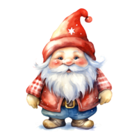 AI generated Watercolor Christmas Gnome. Clipart. AI generated. png