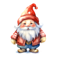 ai gerado aguarela Natal gnomo. clipart. ai gerado. png