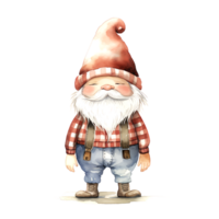 AI generated Watercolor Christmas Gnome. Clipart. AI generated. png