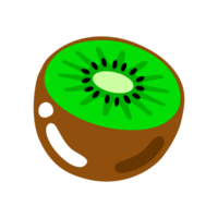 Kiwi citrus fruit, flat style png