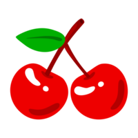 brilhante vermelho cereja, plano estilo png