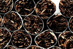 Tobacco Industry with stacked cigarettes photo