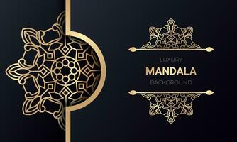 Islamic mandala background in gold color. - Vector. vector