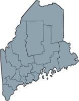 doodle freehand drawing of maine state map. png