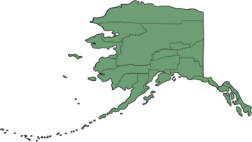 doodle freehand drawing of alaska state map. png