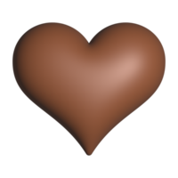 cœur forme Chocolat 3d romantique symbole élément pour Valentin décoration png