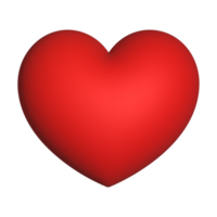 rojo corazón 3d representación romántico símbolo enamorado concepto png