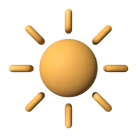 3d Soleil icône le rendu temps concept png