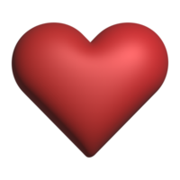 Red heart 3d rendering romantic symbol valentine concept png