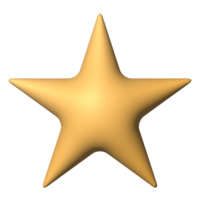 Gold star 3d symbol shiny icon decorative  for element png