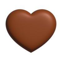 cœur forme Chocolat 3d romantique symbole élément pour Valentin décoration png