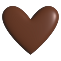 Heart shape chocolate 3d romantic symbol element for valentine decoration png