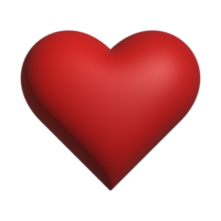 Red heart 3d rendering romantic symbol valentine concept png