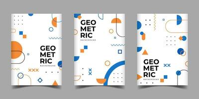 Abstract geometric shapes memphis design for business cover template design vector