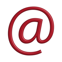 Red e-mail element icon 3d message send symbol png