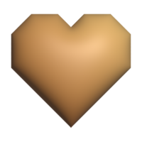 Gold heart 3d rendering romantic symbol valentine concept png