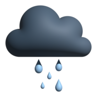 moln med regn släppa ikon 3d natur väder symbol png