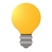 3d illustration av gul ljus Glödlampa aning ikon företag begrepp png