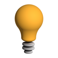 3d illustration of orange light bulb idea icon business concept png