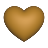 Gold heart 3d rendering romantic symbol valentine concept png