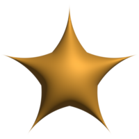 Gold star 3d symbol shiny icon decorative  for element png