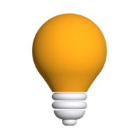 3d illustrazione di arancia leggero lampadina idea icona attività commerciale concetto png