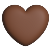 Heart shape chocolate 3d romantic symbol element for valentine decoration png