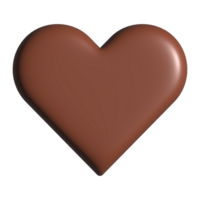 corazón forma chocolate 3d romántico símbolo elemento para enamorado decoración png