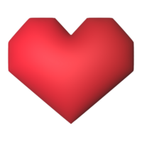 Red heart 3d rendering romantic symbol valentine concept png