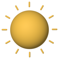 3d sun icon rendering weather concept png