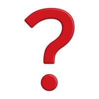 Red question mark 3d icon design element png