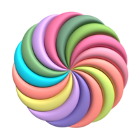 Abstract 3d circle shape colorful with stripes lines design for element png