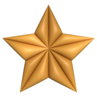 Gold star 3d symbol shiny icon decorative  for element png