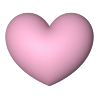 Pink heart 3d rendering romantic symbol valentine concept png