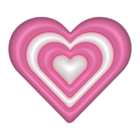 Rosa coração 3d Renderização romântico símbolo namorados conceito png