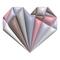 corazón forma rebanada de pedazo 3d elemento romántico decorativo símbolo png