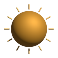 3d sun icon rendering weather concept png