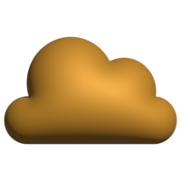 dourado nuvem ícone 3d Projeto para elemento png