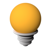 3d illustration of orange light bulb idea icon business concept png
