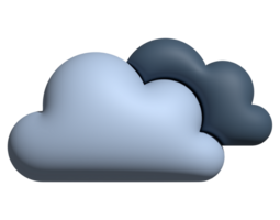 Cloudy weather icon 3d neture blue design for element png