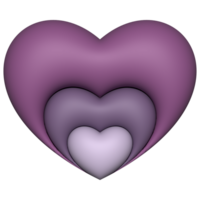 roxa coração 3d Renderização romântico símbolo namorados conceito png