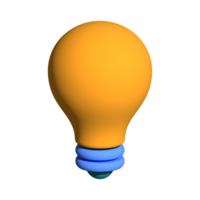 3d illustration of orange light bulb idea icon business concept png