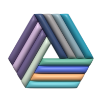 geometrisch 3d polygonal gestalten bunt Streifen Linien Design Element png